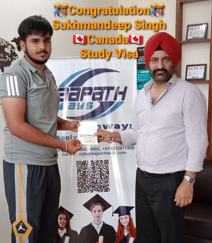 SukhmanDeep Singh from Shri HarGobind Pur Got Canada Study Visa